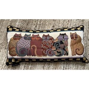 Laurel Burch Feline Cat Fam Family Portrait Pillow 23" x 13"